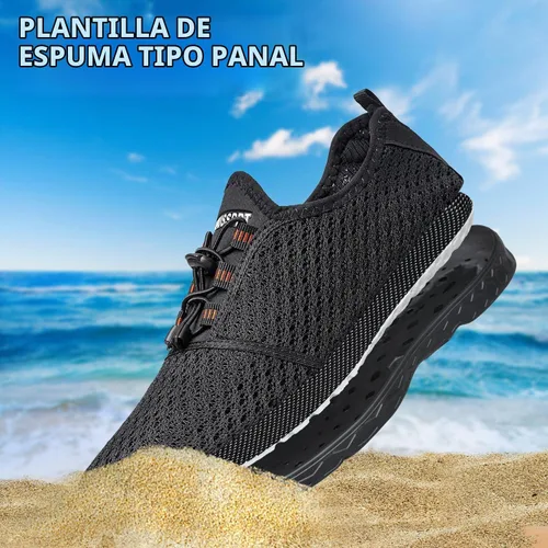 Vista 6 de DOUSSPRT Zapatos acuáticos deportivos de secado rápido para mujer Todo negro