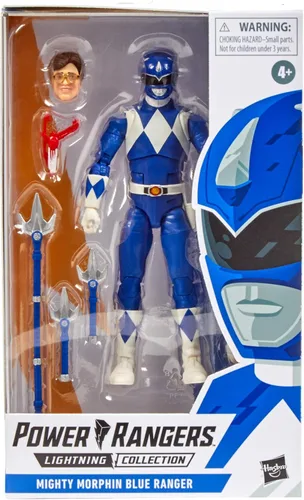 Vista 3 de Power Rangers Lightning Collection Mighty Morphin Blue Ranger - Figura de acción coleccionable de 6 pulgadas con accesorios