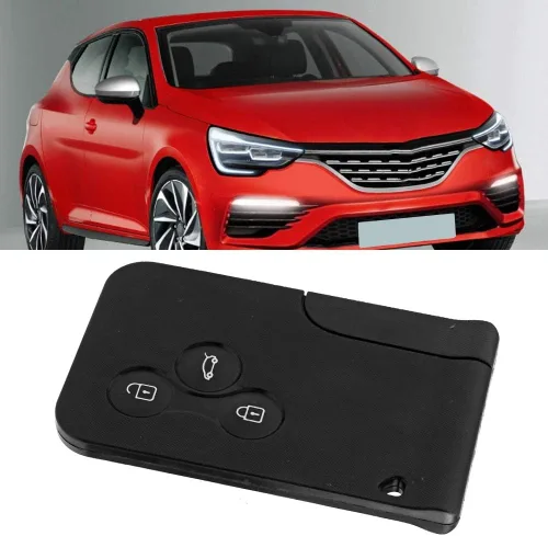 Vista 2 de Terisass Carcasa para llave de coche con control remoto de 3 botones, entrada sin llave, control remoto, funda para llave inteligente, carcasa