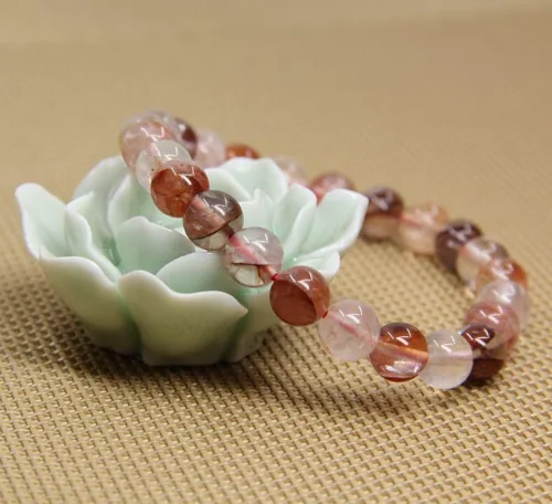 Vista 125 de Amandastone Pulsera elástica de cuentas redondas de 0.315 in con piedras preciosas naturales de 7 pulgadas