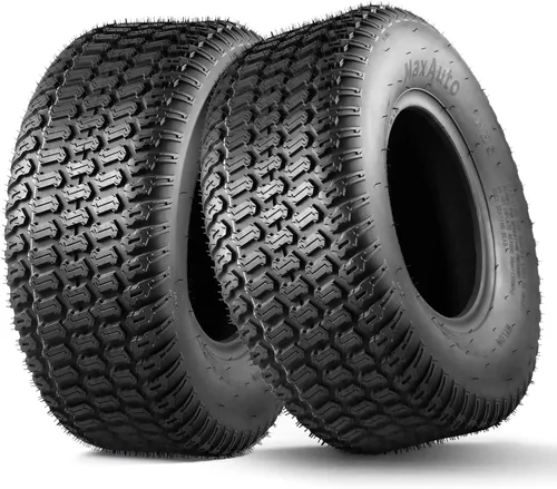 Vista 7 de MaxAuto Fox V2 - Juego de neumáticos para cortacésped (15x6.00-6), Reemplazo de neumático 15x6x6nhs para cortacésped, Tractor de jardín, Neumático