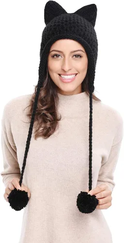Vista 3 de Bellady Gorro de punto con diseño de orejas de gato