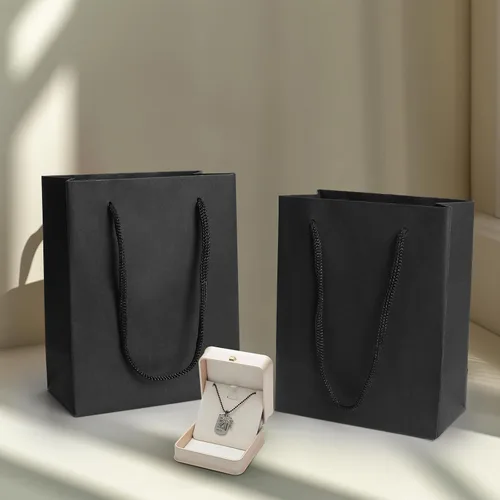 Vista 3 de batifine Bolsas de regalo pequeñas, pequeñas bolsas de joyería con asas, pequeñas bolsas de papel a granel para recuerdos de fiesta, regalos