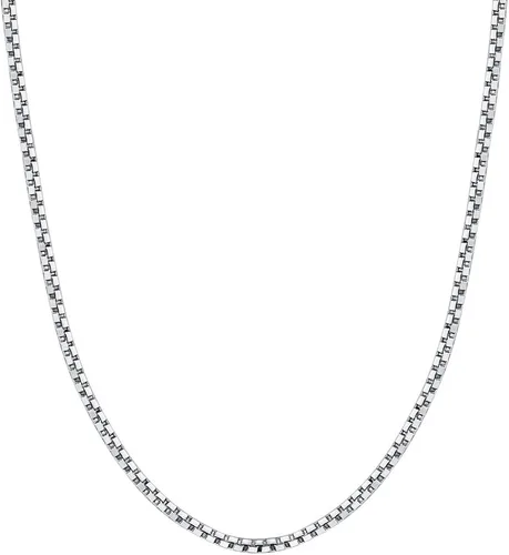 Vista 2 de BORUO Collar de cadena de plata de ley 925, cadena italiana de 0.039 in y 0.059 in con cierre de pinza de langosta de 14 a 30 pulgadas, collar