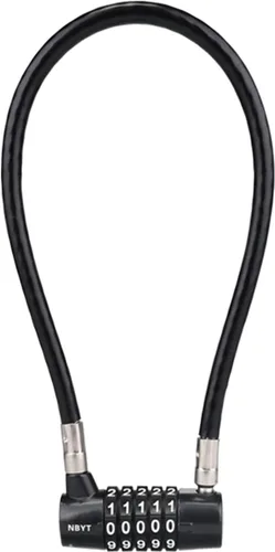 Vista 11 de Cerradura de cable combinada, cable de acero de 3/16 pulgadas, 7 pulgadas de longitud, cerradura de 4 dígitos para puertas, vallas, gabinetes