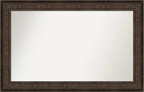 Vista 315 de Amanti Art Espejo de pared personalizado no biselado (25 x 25 pulgadas), marco de bronce acentuado, varios tamaños personalizados, espejo de baño