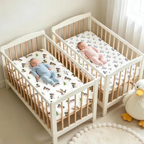 Vista 7 de Baby Crib Sheets for Boys 2 Pack, Toddler Bed Sheets Neutral, Extra Breathable, Soft, Stretchy Microfiber, 28"x 52" Fitted Sheet for Standard Crib &