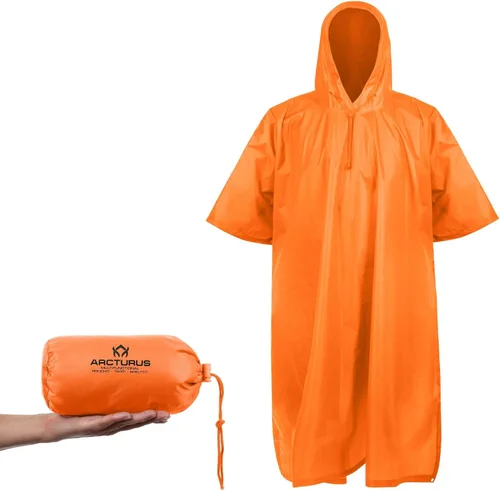 Vista 36 de Arcturus - Poncho ligero de nailon Ripstop con capucha ajustable