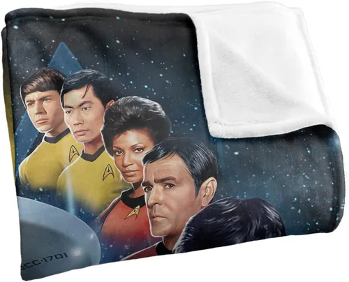 Vista 3 de Star Trek Among The Stars - Manta con licencia oficial de tacto sedoso, súper suave, 36 x 58 pulgadas
