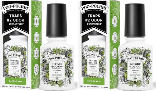 Vista 14 de Poo-Pourri Before-You-Go - Aerosol para inodoro, Bamboo Rain, 2 onzas líquidas, hasta 100 usos, desodorante para baño con aceites esenciales