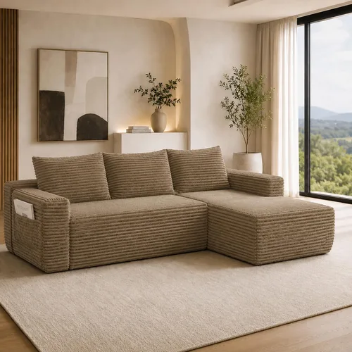Vista 13 de Sofá deshuesado de 96 pulgadas, sofá modular en forma de L, color negro