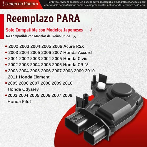 Vista 7 de FAERSI Motor de Actuador de Cerradura de Puerta Delantera Izquierda Compatible con Honda Accord Civic CR-V Element Odyssey Pilot 2003 2004 2005