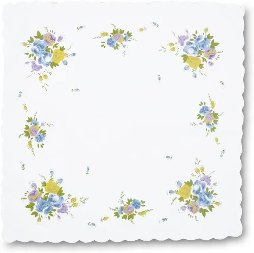 Vista 4 de GB - Pañuelos 100 algodón para mujer surtidos con borde ondulado y estampado floral 12 piezas