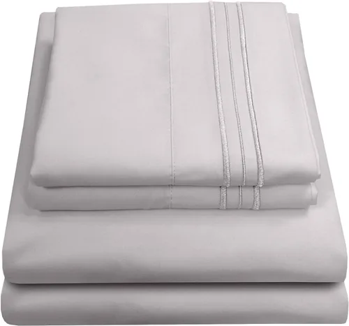 Vista 83 de Juego de sábanas extrasuaves de tamaño individual, ropa de cama transpirable y lujosa con correas elásticas integradas para las esquinas, colección