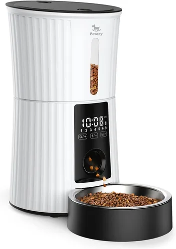 Vista 11 de Petory Comederos automáticos temporizados para gatos, dispensador programable de alimentos secos de 4 litros para gatos y perros pequeños