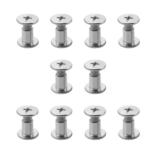 Vista 11 de 25 juegos de pernos de tornillo aptos para orificios de 3/16 pulgadas (0.197 in) de diámetro, hebilla de cinturón hembra M5x6mm, pernos