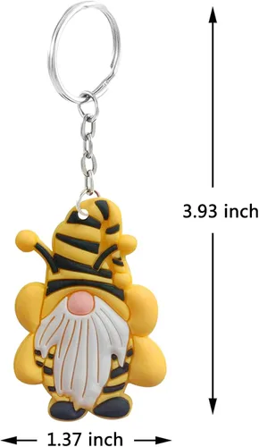 Vista 2 de 20 llaveros amarillos con forma de abejorro, gnomo de abejorro, adorno para decoración de fiesta de baby shower con temática de abeja, regalos