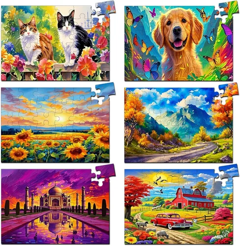 Vista 8 de Paquete de 6 rompecabezas grandes de 36 piezas, productos fáciles de demencia, Alzheimer, actividades de demencia, juego de entrenamiento de memoria