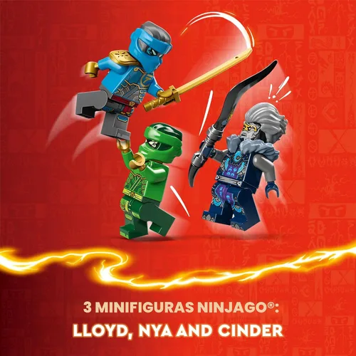 Vista 4 de LEGO NINJAGO 71817 - Juego de batalla personalizable con Mech de Poder Elemental de Lloyd con 3 figuras de acción Ninja, juego de aventuras