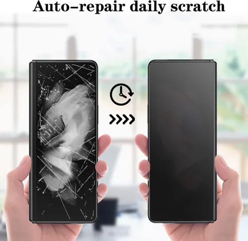 Vista 5 de Paquete de 2+2 protectores de pantalla mate de privacidad para Google Pixel 9 Pro Fold, antiespías, 1 unidad exterior + 1 película suave interior, 2