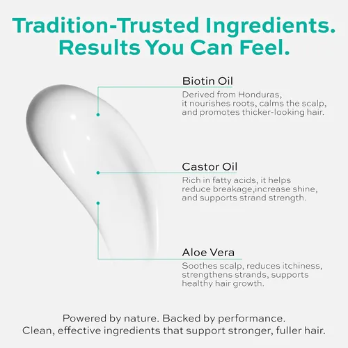 Vista 3 de Champú y acondicionador de aceite de ricino para el crecimiento y la fuerza del cabello, juego de champú y acondicionador 2 en 1 para hombres