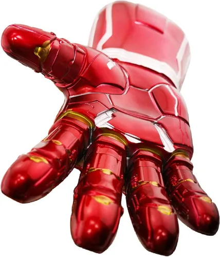 Vista 2 de Haho Iron Man - Guante infinito de Iron Man con luz LED de piedra para Halloween accesorios de cosplay adulto color rojo Rojo