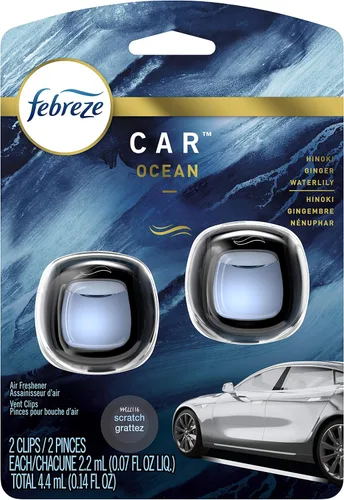 Vista 22 de Febreze AUTO - Clip de ventilación aromatizante para automóvil Ember, 0.07 onzas. Clip de ventilación para automóvil, paquete de 2 (EMBER)