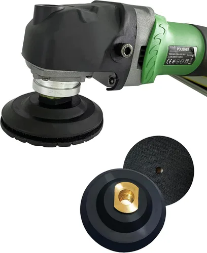 Vista 2 de Almohadilla de goma ComeFloor de 3 pulgadas con respaldo de gancho y bucle para pulido húmedo y seco de encimera - Árbol 5/8"-11 3