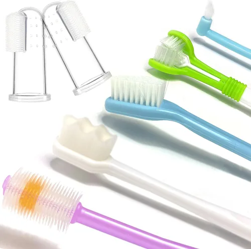 Vista 7 de Cepillo de dientes para perro, cepillos de dientes de 360 grados, cepillos de dientes de triple cabeza, cepillo de dientes de doble cabeza, cepillos