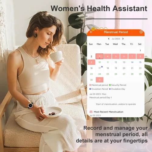 Vista 5 de Smart Watches for Women (Answer/Make Calls), 1.3” Fitness Tracker Watch with Heart Rate/Blood Pressure/SpO2/Sleep Monitor, IP68 Waterproof Smart