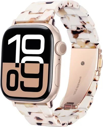 Vista 34 de HOPO Compatible With Apple Watch Band Thin Lightweight Resin Strap Bracelet Fashion Wristband Replacement For iWatch Bands Series Ultra 11 10 9 8 7