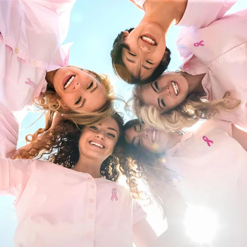 Vista 6 de Broche de solapa para concientización sobre el cáncer de mama, cinta rosa con purpurina, para mujeres y niñas, para recaudación de fondos públicos