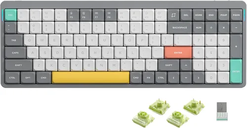 Vista 12 de nuphy Teclado mecánico inalámbrico Air96 V2, teclado retroiluminado RGB de 100 teclas, compatible con Bluetooth 5.1, 2.4G y conexión con cable