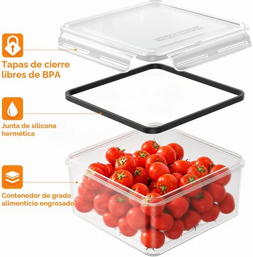 Vista 3 de HOMETALL 40 PCS recipientes de almacenamiento de alimentos con tapas herméticas, recipientes de plástico para preparación de comidas 100% a prueba