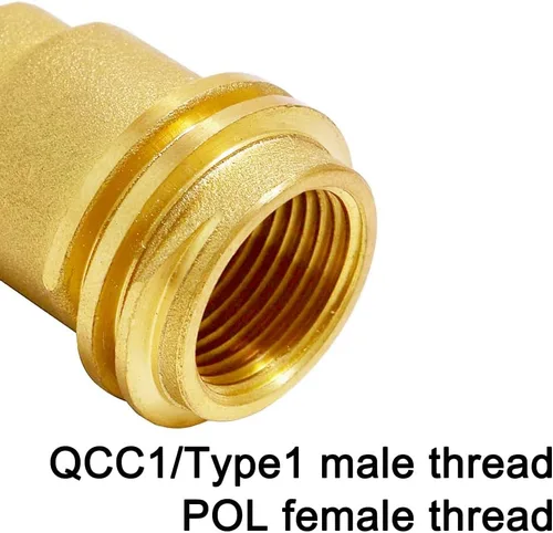 Vista 3 de Joywayus Conexión de gas propano de tuerca QCC1 de latón macizo con rosca macho NPT de 1/4 pulgadas, adaptadores de manguera de conexión rápida