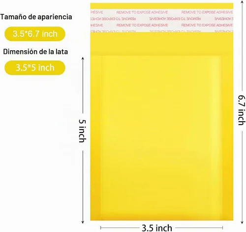 Vista 2 de packbabol Sobres de burbujas de papel kraft 3.5x5 Pulgadas 50 Pack, sobres autoadhesivos de papel para embalaje, sobres de adhesión fuerte, pequeñas