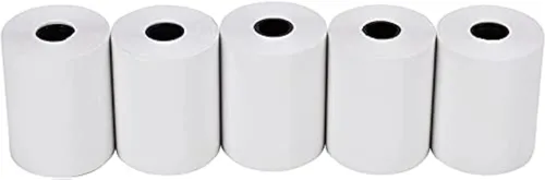 Vista 24 de MFLABEL 2 rollos de 0,6 cm x 15,2 metros de papel térmico para caja registradora, POS, Papel de recibo para tarjeta de crédito, 5 rollos