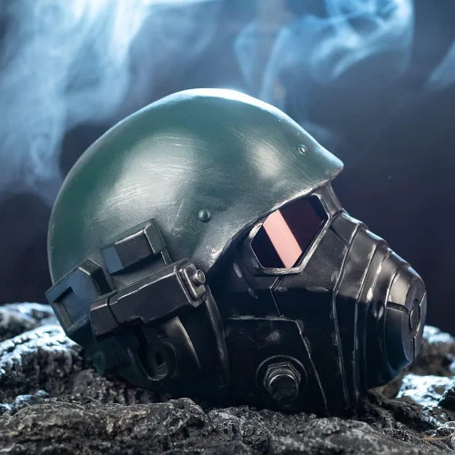 Vista 4 de xcoser Casco de Veteran Ranger de resina, máscara de caída para Halloween, cosplay, accesorio de disfraz