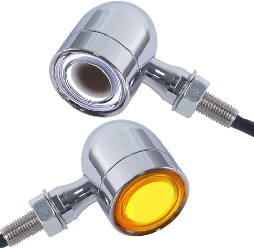 Vista 21 de FATECIM 2 luces traseras LED para motocicleta, intermitentes, luces de freno con visera, luces traseras de motocicleta, intermitentes traseros