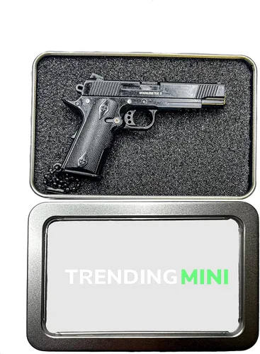 Vista 2 de Mini llavero oficial de pistola con pistola MODELO BULLET 1911, llavero de pistola 1911, pistola llavero, llavero mini pistola con balas
