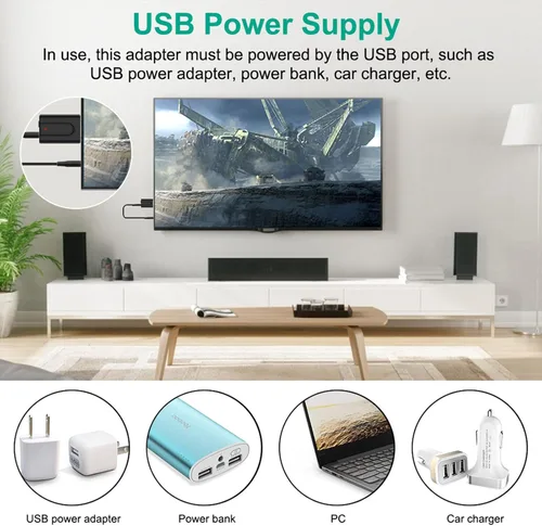 Vista 7 de Receptor transmisor USB Bluetooth 5.0, mini adaptador de audio inalámbrico 2 en 1, adaptador AUX Bluetooth de 0.138 in para TV, PC, auriculares