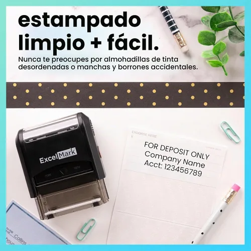 Vista 2 de ExcelMark Sello de depósito bancario, ideal para gestión de documentos bancarios eficientes con sellos de depósito, perfecto para entornos
