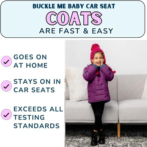 Vista 2 de Buckle Me - Abrigo de invierno para bebé, chaqueta de asiento de automóvil Toastier para niños y niñas, destacada en Shark Tank de 6 meses a 6 años