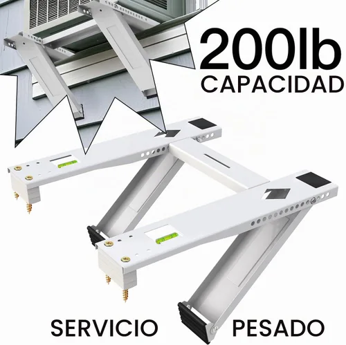 Vista 2 de Soporte de aire acondicionado de ventana con 2 brazos, soporte de CA resistente para unidad de ventana, kit de instalación de hasta 200 libras