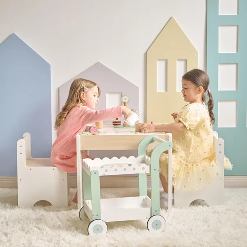 Vista 10 de Teamson Kids Carro de postre para sorber por la tarde, blanco/verde menta