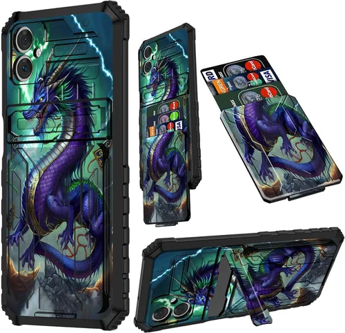 Vista 111 de Funda para Samsung A13 5G, Galaxy A13 5G con tarjetero desmontable atril resistente a prueba de golpes funda protectora para Samsung Galaxy A13 Gato
