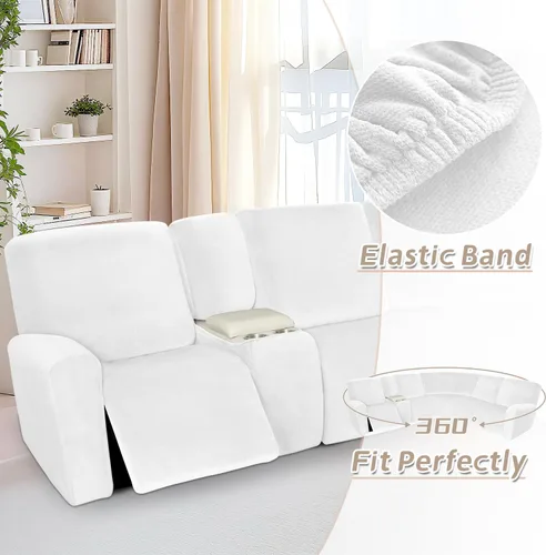 Vista 282 de Arfntevss Fundas de sofá seccional reclinable de terciopelo, Funda de sofá seccional de esquina para sofá reclinable, Funda elástica suave