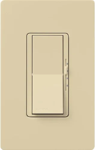 Vista 2 de Lutron Diva Control de ventilador e interruptor de luz de 3 velocidades, un polo, ventilador de 1.5 A/LED 1A, DVFSQ-LF-IV, marfil