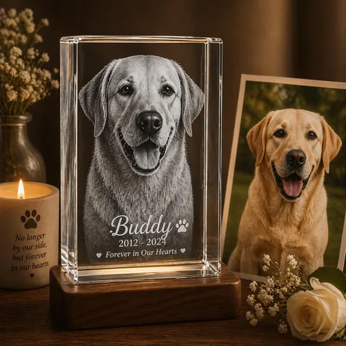Vista 8 de Rectángulo de fotos de cristal grabado en 3D personalizado Recuerdo grabado con láser personalizado Regalo Decoración Regalo conmemorativo