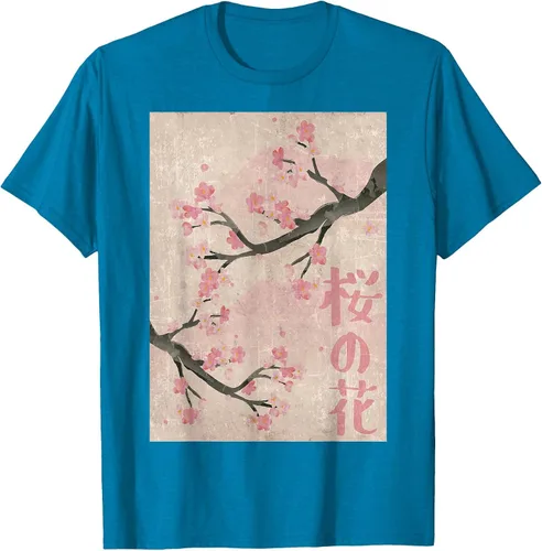 Vista 10 de Cherry Blossom Japanese Vintage Woodblock Japan Pink Sakura T-Shirt Asphalt Grey